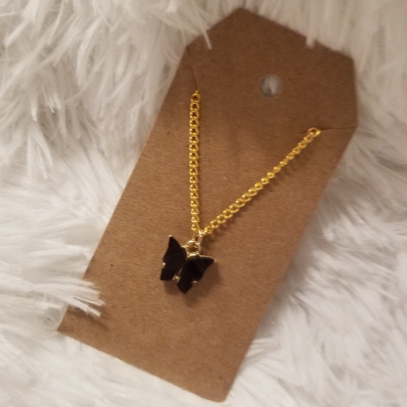 Black Butterfly Necklace 18 Inches - Picture 10 of 16